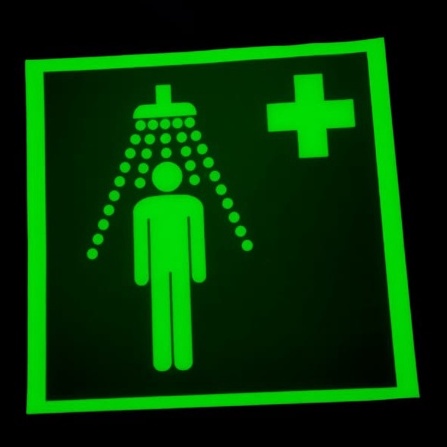 

Sticker Safety Sign With Out Text EMERGENCY Shower / Sticker Tanda Keselamatan Kerja / Sticker Safety Sign / Sticker Glow In The Dark Fosfor Hijau / Sticker Kapal