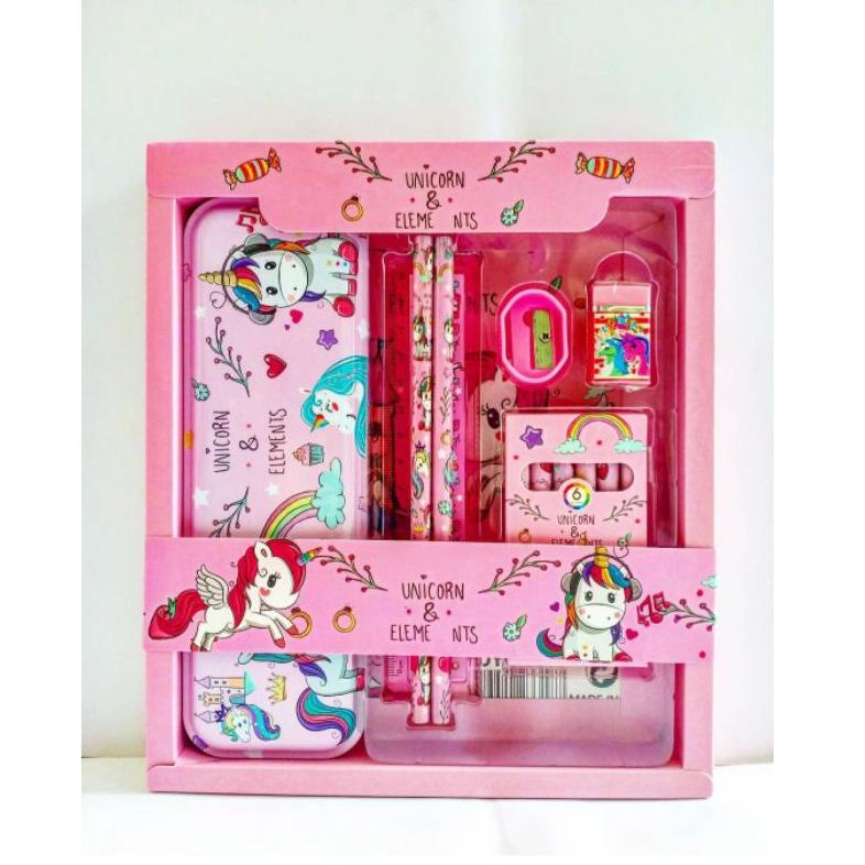 

[KODE W7ZCT] Kotak pensil set crayon / Alat tulis sekolah / stationary set / ATK karakter / pony /Spiderman / princess / minion