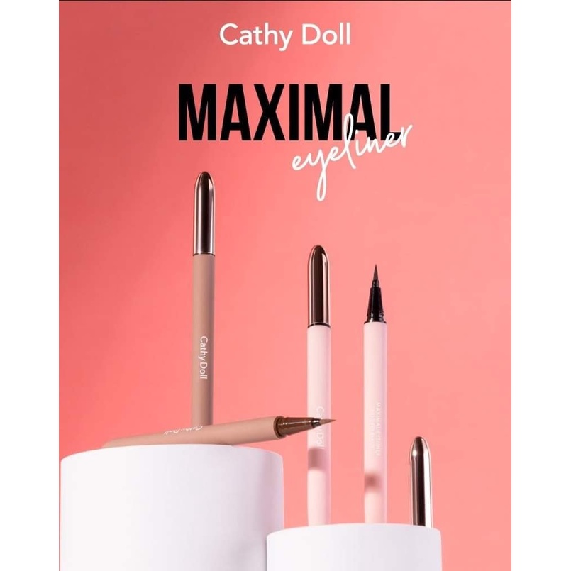 [BIG SALE] Cathy Doll Maximal Eyeliner 0.1 mm Black Waterproof | Hitam &amp; Coklat | Long Lasting | Browit.id