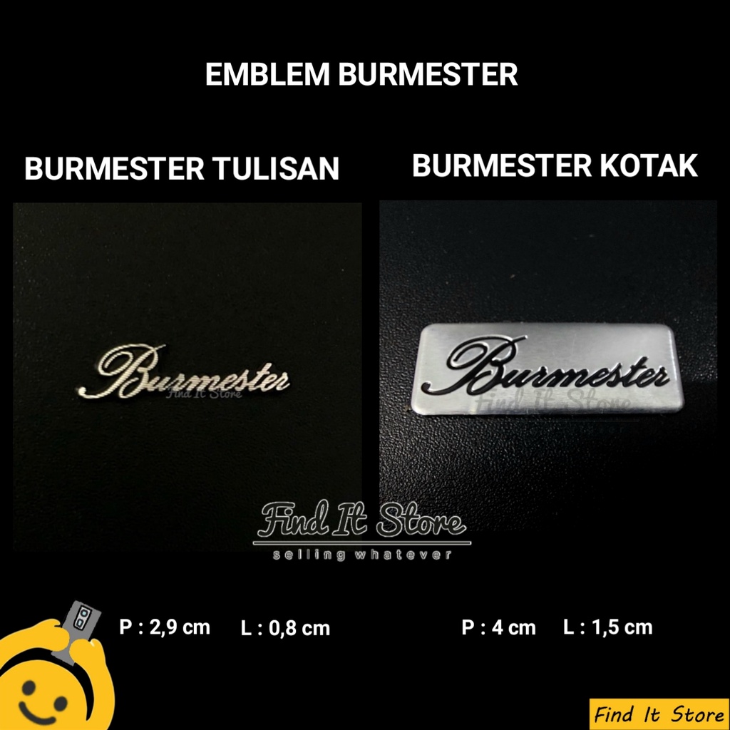 Emblem 3D Burmester Tulisan Kotak badge speaker (bkn fender dynaudio meridian focal)