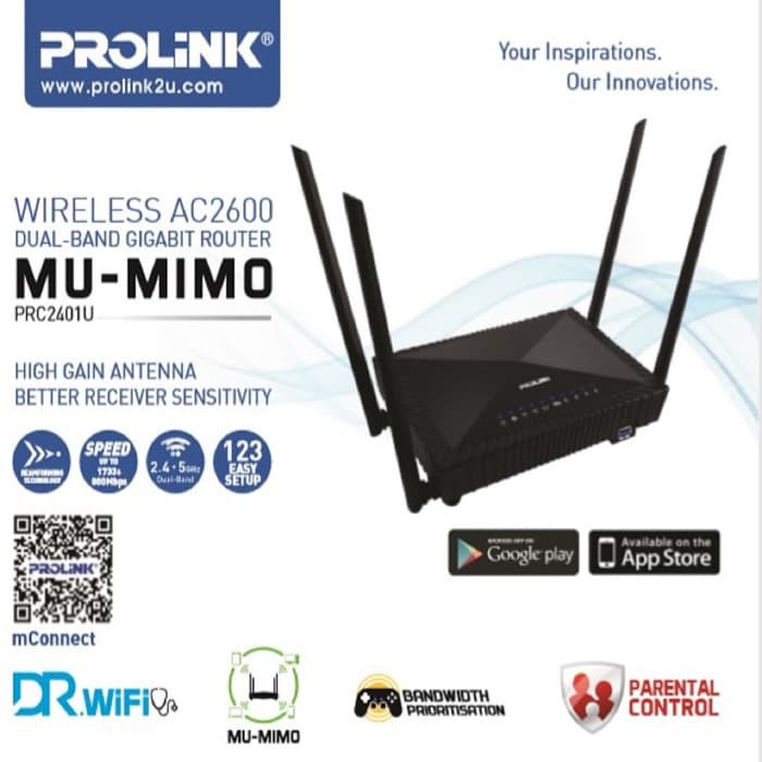 PROLiNK PRC2401U Wireless AC2600 Dual-Band Gigabit Router