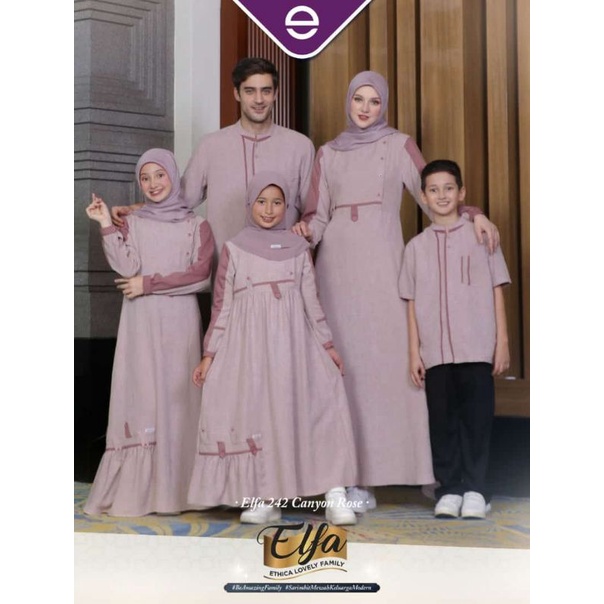 Elfa 242 Canyon Rose baju sarimbit ethica terbaru 2022 baju muslim keluarga