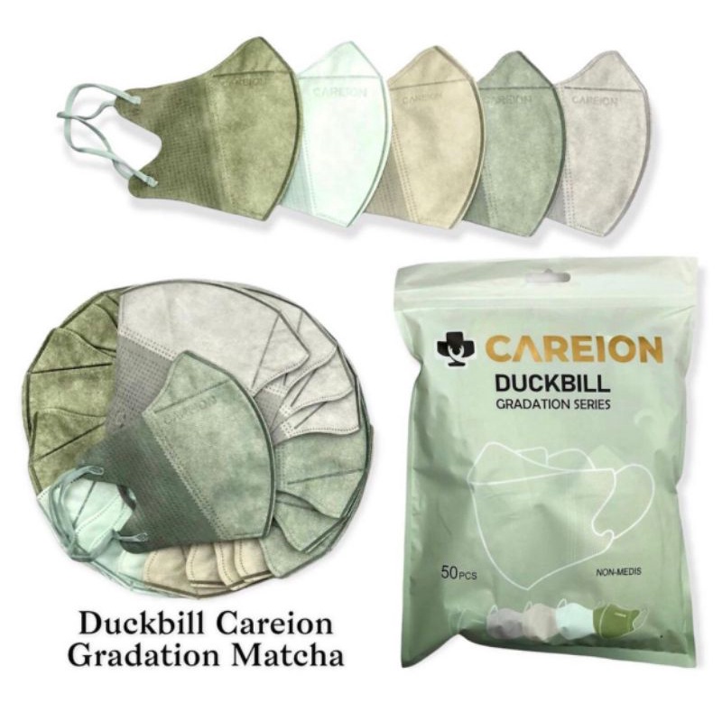 Duckbill Mix warna CAREION  4 ply Gradation Gradasi Warna Full Colour Series Nude Grey  Shrimpink Matcha  Per Box isi 50pcs