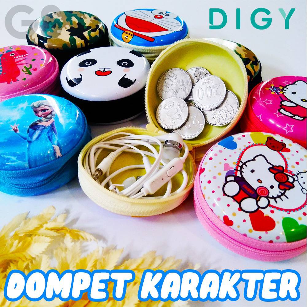 Tempat Headset Motif Kartun / Dompet Koin Kotak Lucu Karakter / Mini Purse/ Tempat Koin Uang Receh