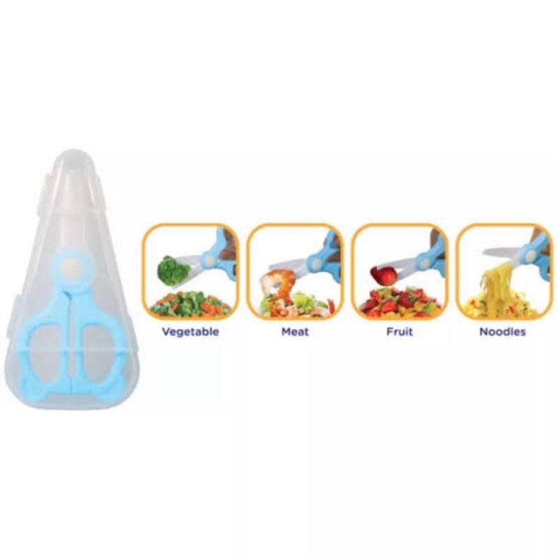 Baby Safe Food Scissors BSF01 - Babysafe Gunting Makanan Bayi  Bahan Keramik Dengan Case Box