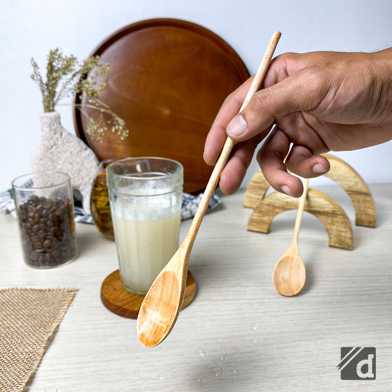 DADALALA Sendok Jus / Sendok Minuman (Tea Spoon) Panjang 24 Cm, Bahan Kayu Mahoni