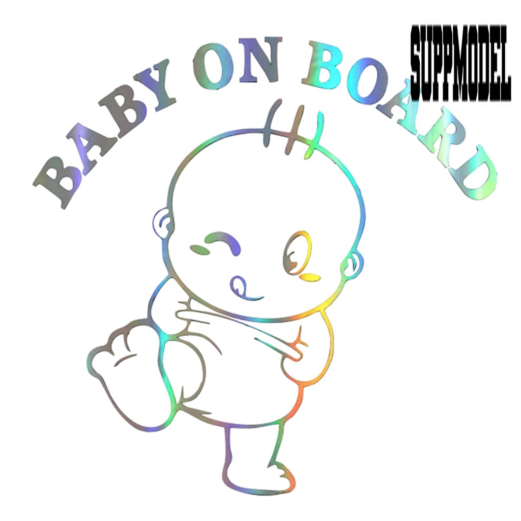 Stiker Reflektif Motif Baby On Board 3D Untuk Body Mobil