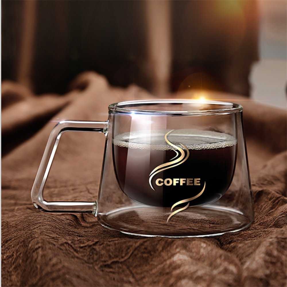Gelas Cangkir Kopi Double Glass Coffee Mug 240ML || Grosir Barang Unik Murah Lucu