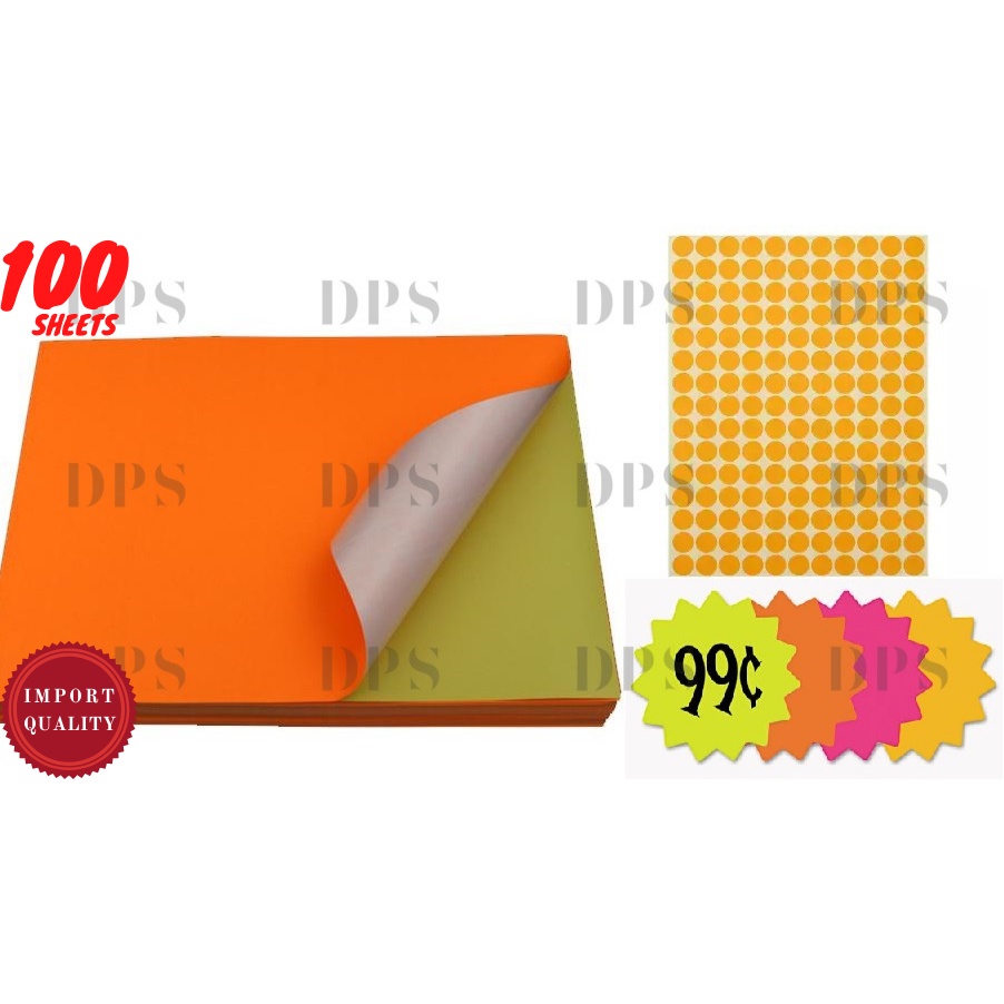 

Kertas Stiker Removable Warna Orange PLANO 107cm x 70cm 100 Lembar Stabilo