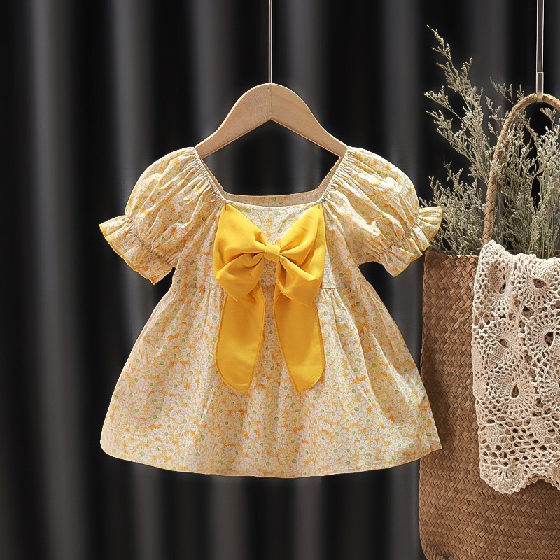 Dress Bayi Baju Anak Bayi Perempuan Gaun Pesta Anak Bayi Cewek Pakaian Bayi Perempuan Import-Ziya Kuning