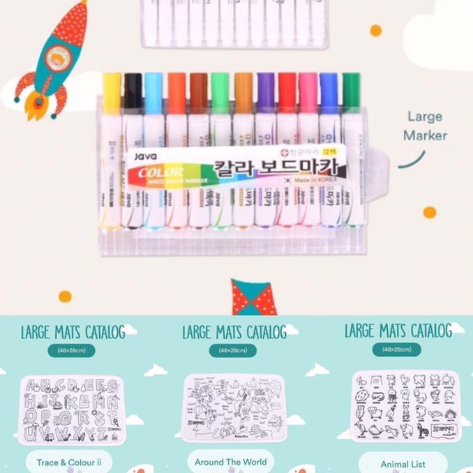 

Oh My Mats 3pcs Large Silicone Coloring Mats + Large Marker Set