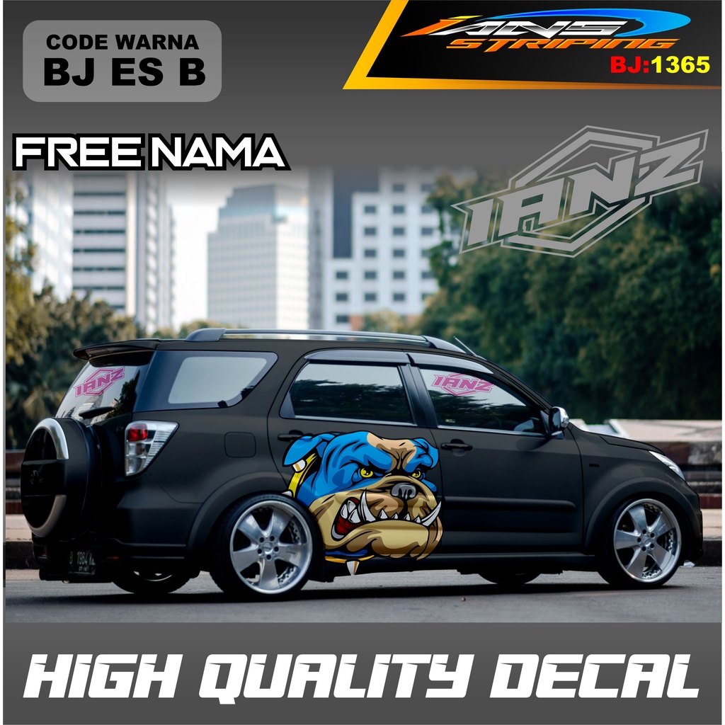 DECAL STIKER BULLDOG MOBIL TERIOS AVANZA PAJERO RUSH INNOVA