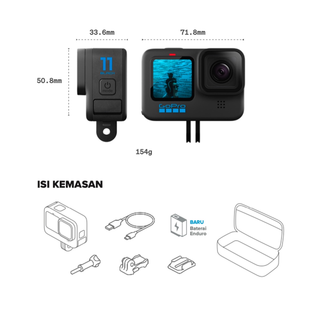 [NEW] GoPro Hero 11 Black GoPro Hero11 Go Pro Action Camera - Garansi Resmi