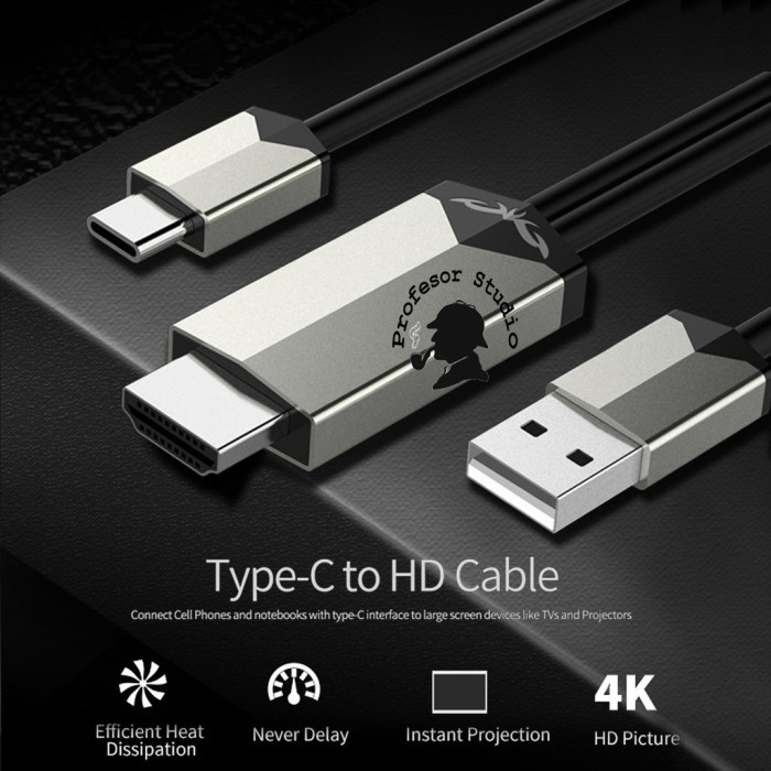 New - Type C To Hdmi Video Cable Usb C To Hdtv Cable | For Mhl Support