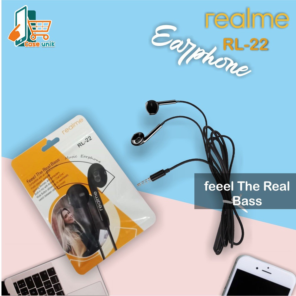 BM087 Headset heasdfree hf ORI REALME RL-22 mega BASS Jack 3.5mm 2 3 5 6 7 8 pro c1 c2 c3 c11 c15 CS2601