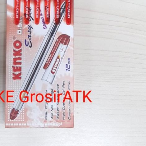 

♚ Pulpen Gel Pen Kenko Easy Gel [Lusin] - Merah ✻