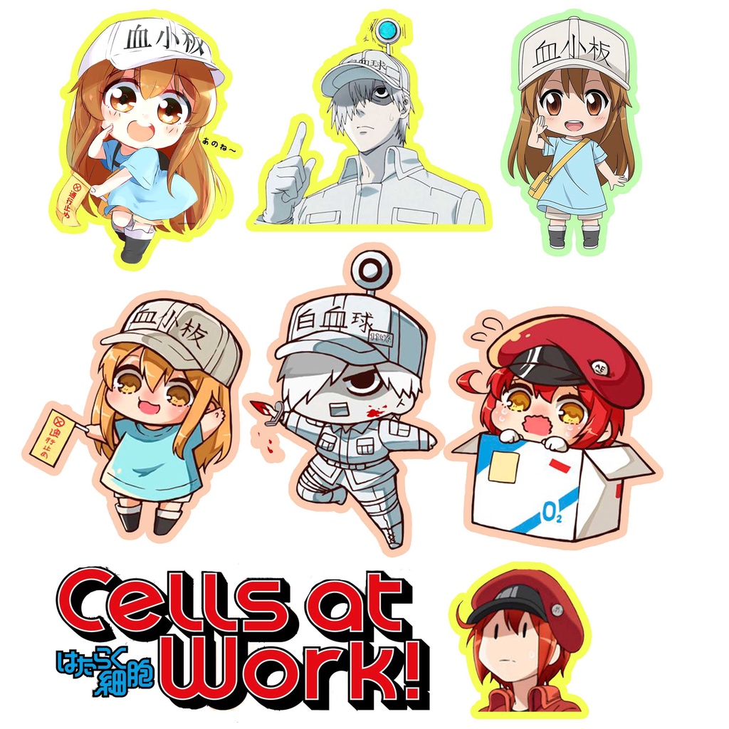 

Stiker Cells At Work Sticker Pack Hataraku Saibou BISA CUSTOM Anime Mainan Anak Kartun Manga Jepang Japan