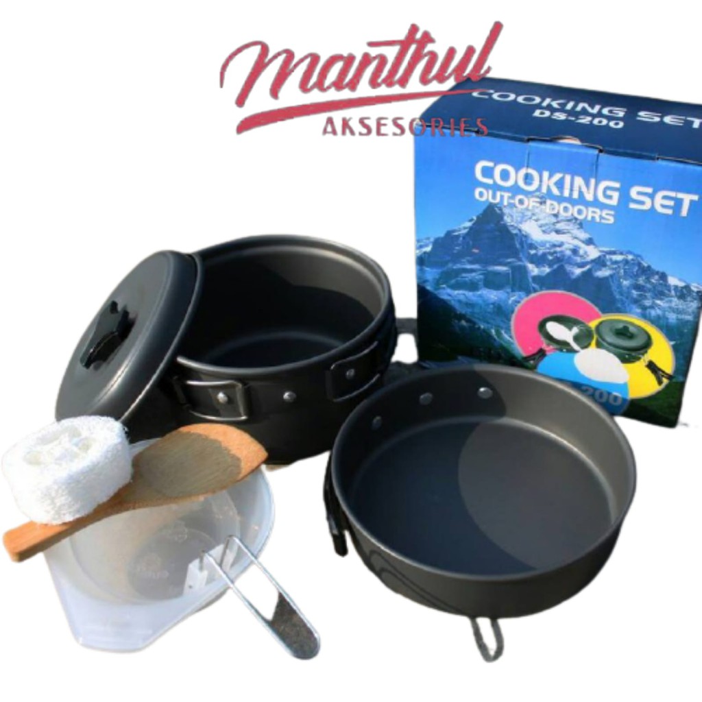 Cooking Set Outdoor 8 PCS WH200 Panci Alat Perlengkapan Masak Camping