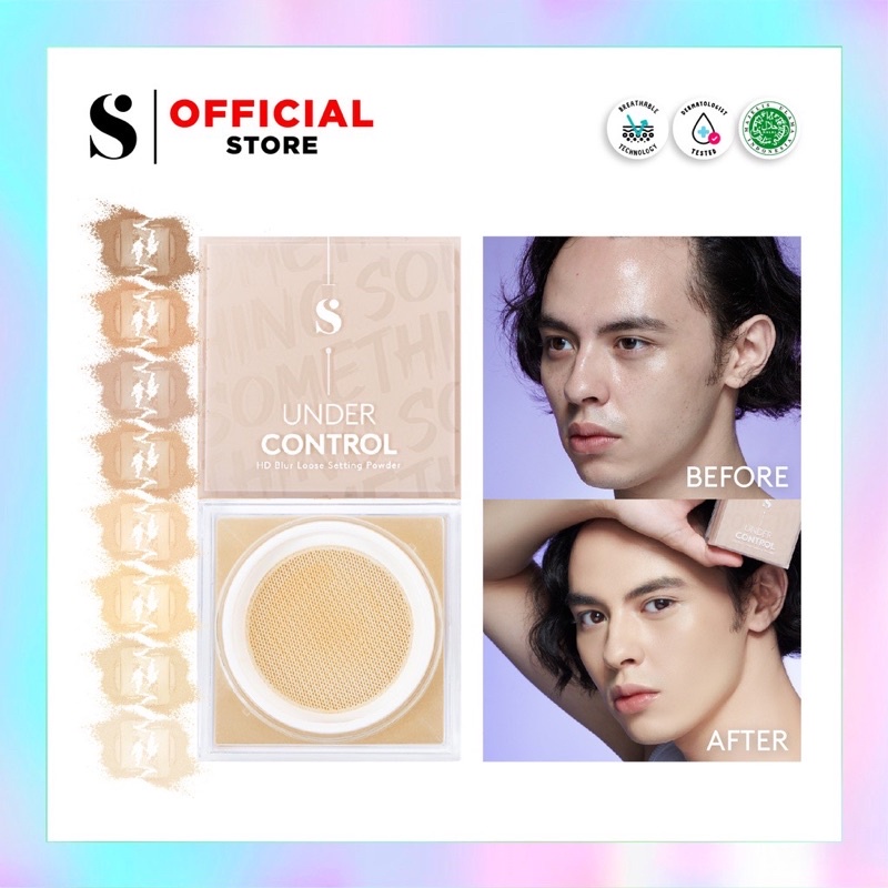 SOMETHINC Under Control HD Blur Loose Powder Indonesia / Bedak Tabur Make Up Skincare Cleanser Essence Toner Serum Eye Cream Gel Mask / Foundation Cushion Blush On Concealer Highlighter Eyebrow Eyeliner Eyelash Mascara Lipstick Lip Tint Sponge / Paket Set