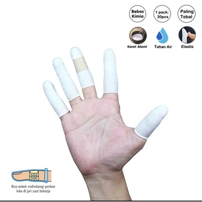 sarung jari / finger cots / finger glove latex / karet super tebal