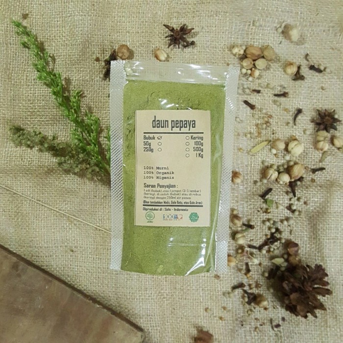 

DAUN PEPAYA BUBUK 1 KG - Carica Papaya - MURNI - JSR - REMPAH