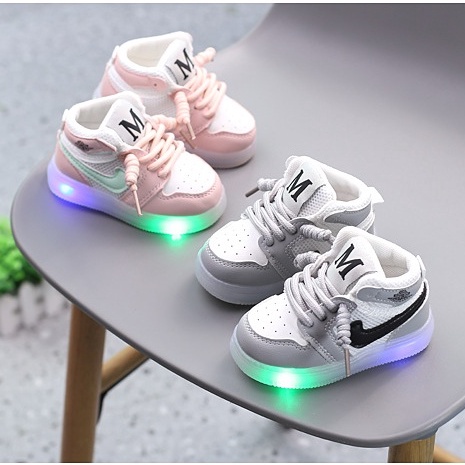 Minyun LED Sepatu Anak Sport Sneaker Anak Size 21-30 Usia 1-5 Tahun