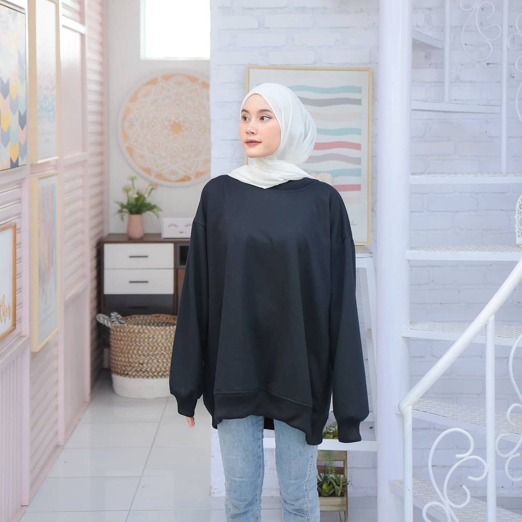 JUMBO Size BASIC SWEATER || CRAWNECK Sweatshirt Zumbo Size XXl PRIA WANITA