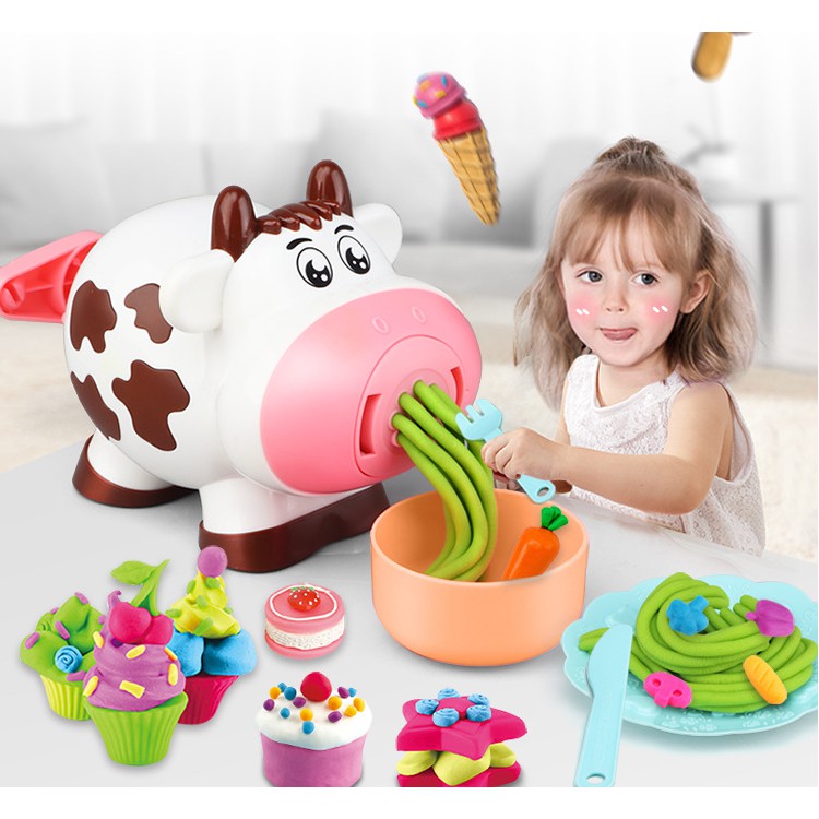 Dream Clay Mesin Plastisin Es Krim Mie Cow Sapi Mainan anak Tanah liat