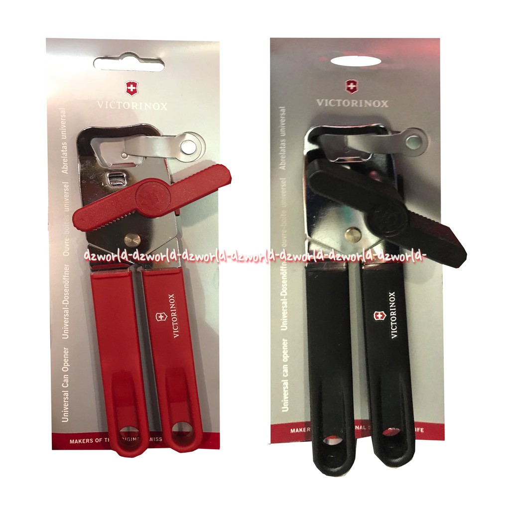 Victorinox Universal Cooper Pembuka Kaleng Universal Bisa Untuk Semua Jenis Kaleng Sarden Makanan Warna Hitam Dan Merah