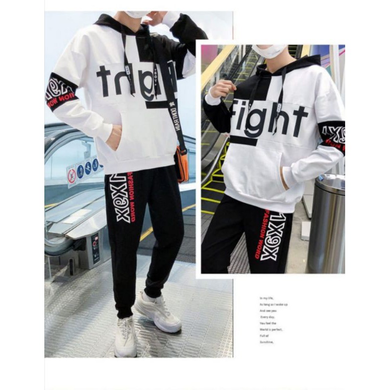 SETELAN FIGHT/STELAN DEWASA/SWEATER + CELANA JOGGER