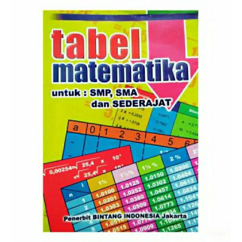 Buku Tabel Matematika Untuk SMP - SMA - Sederajat