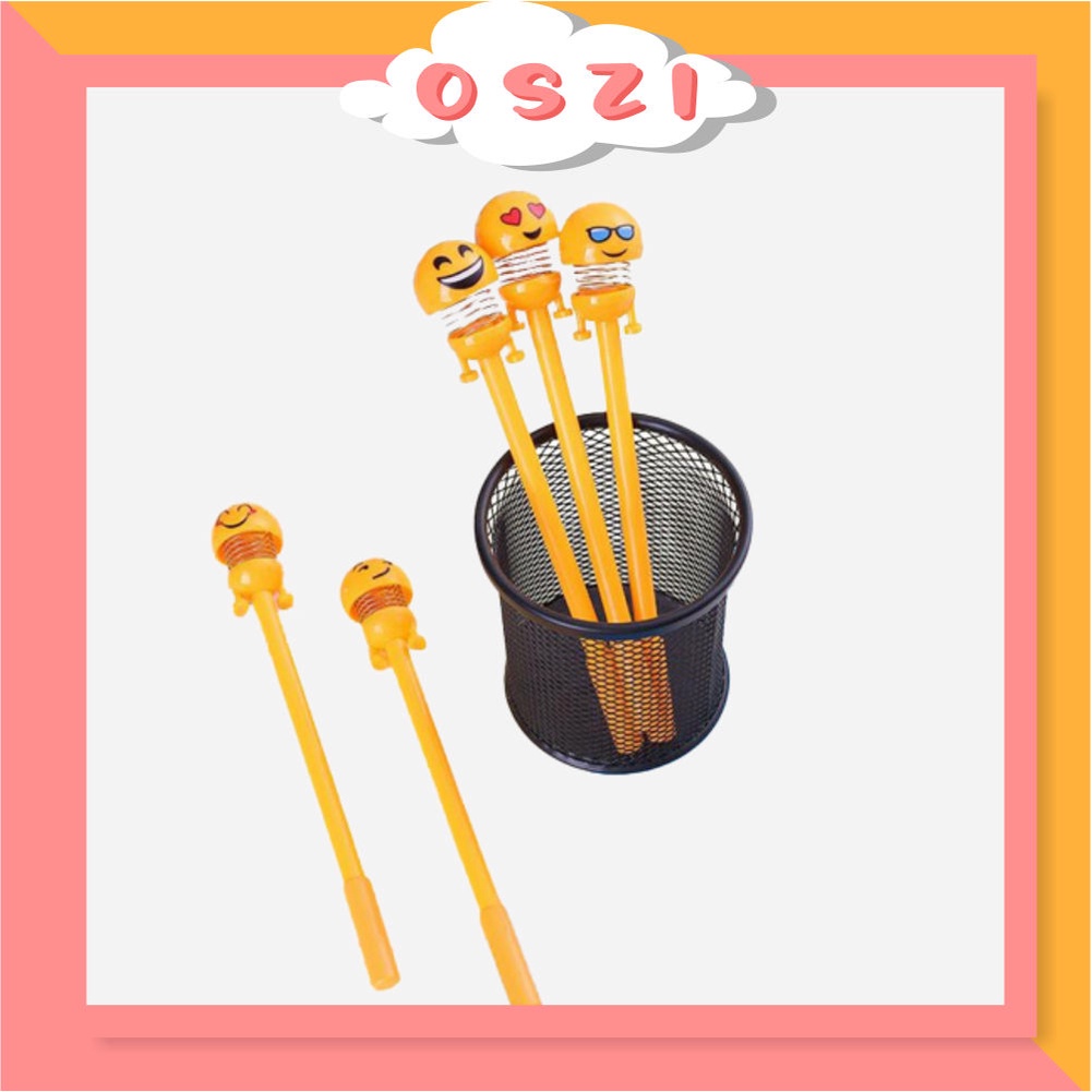 

❄ OSZI ❄ R163 Pena Emoji Spring Pulpen karakter EMOTICON SOUVENIR bouncing goyang unik lucu murah
