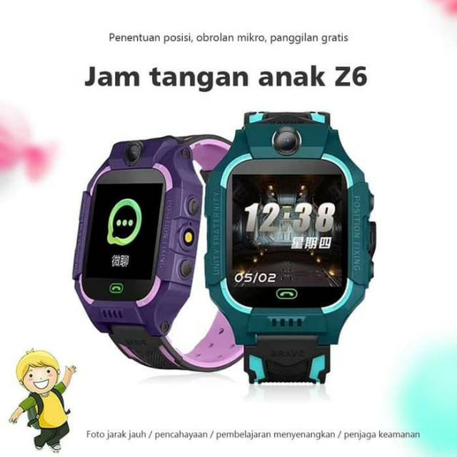 COD✔ Z6 Smartwatch Anak Children Jam Tangan Pintar Camera SOS LBS Positioning Anti Air SIM Card Z5