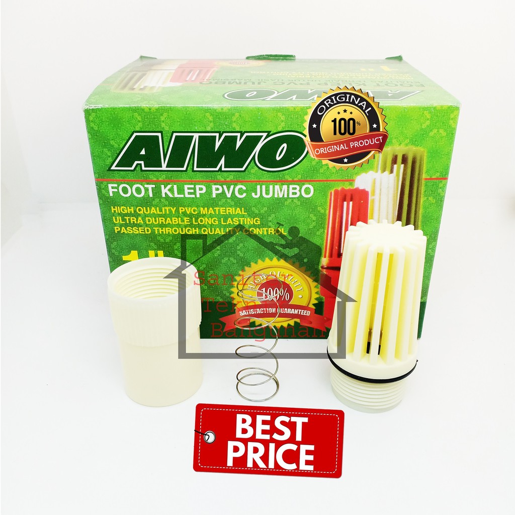 FOOT KLEP AIWO PVC JUMBO 1&quot; INCH-KLEP SUMUR-TUSEN KLEP SARINGAN AIR