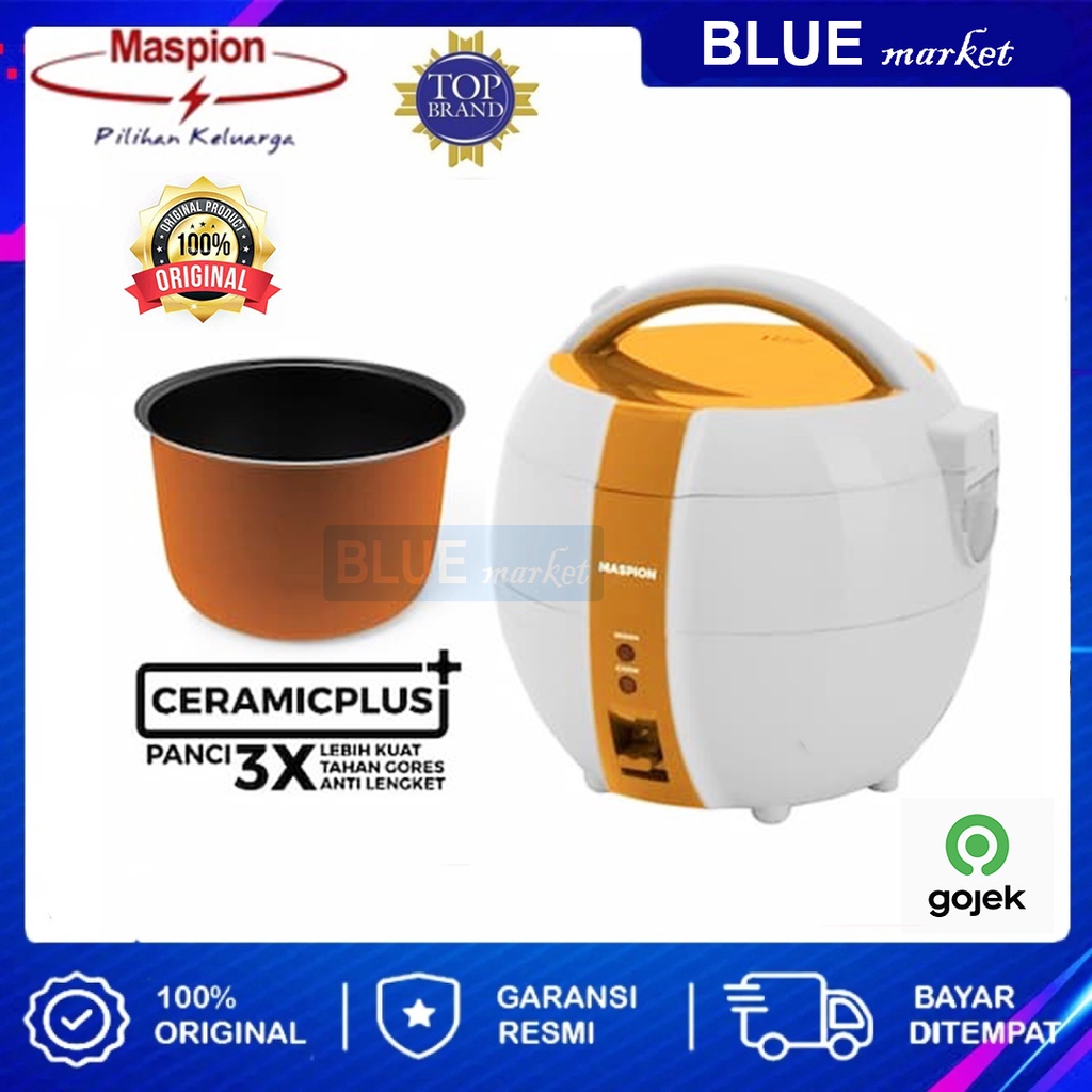 Maspion MSP MRJ-1239 CP Rice Com / Magic Cooker Ceramic Plus 3in1 Kapasitas 1.2 Liter MRJ 1239 / MRJ1239