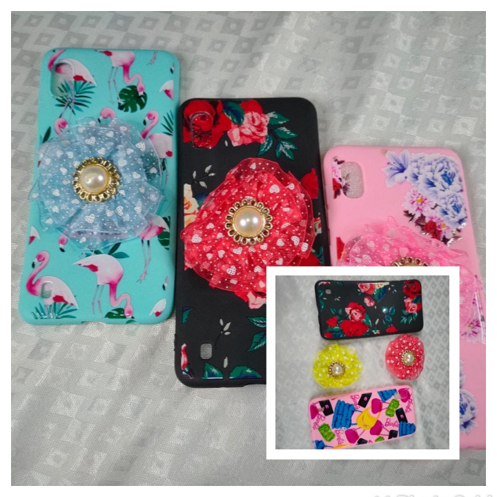 SOFT CASE KARAKTER POPSOCKET BUNGA 5D SAMSUNG A50 / A50S