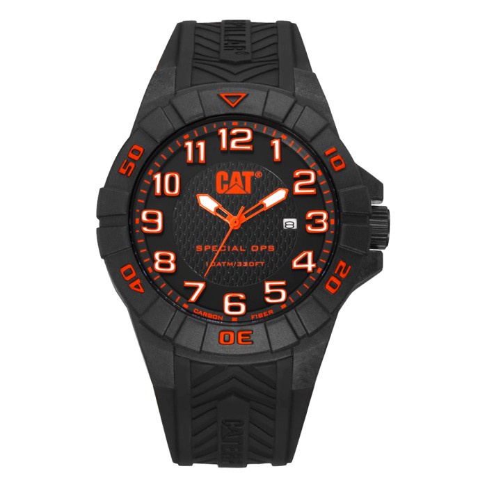 Original Caterpillar CAT K2.121.21.118 - Jam Tangan Pria - Carbon Fiber Merah