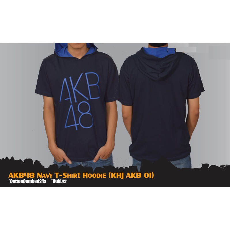 KAOS ANIME - AKB48 NAVY T-SHIRT HOOD - KHJ AKB 01