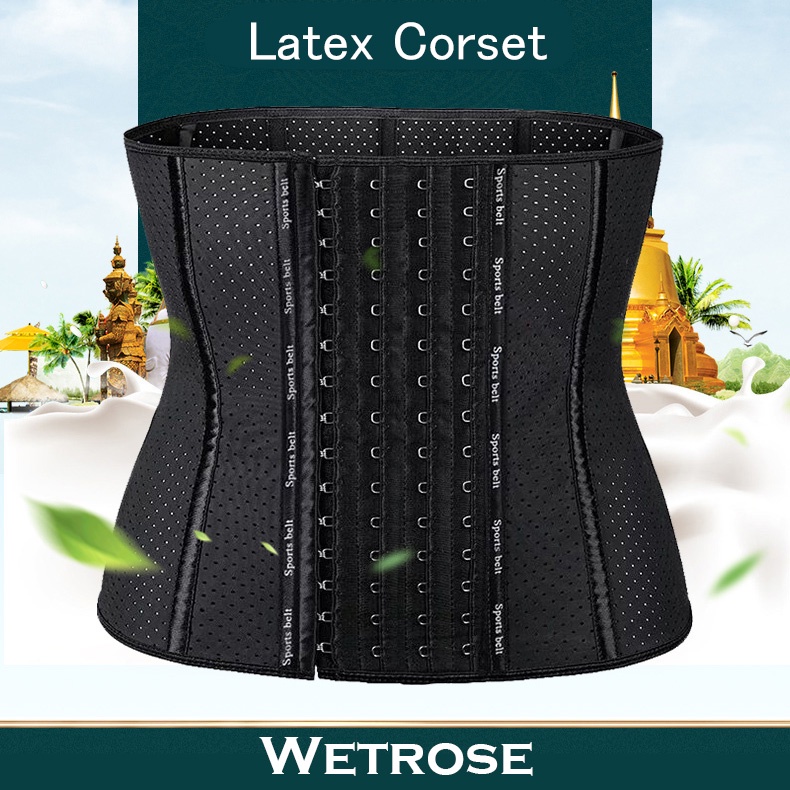 【Wetrose】Premium Corset Wanita Postpartum Bernapas Mothproof Baja Lembut 9 Tulang Lateks Latex Inti Waist Chicher Korset Melahirkan Pembentuk