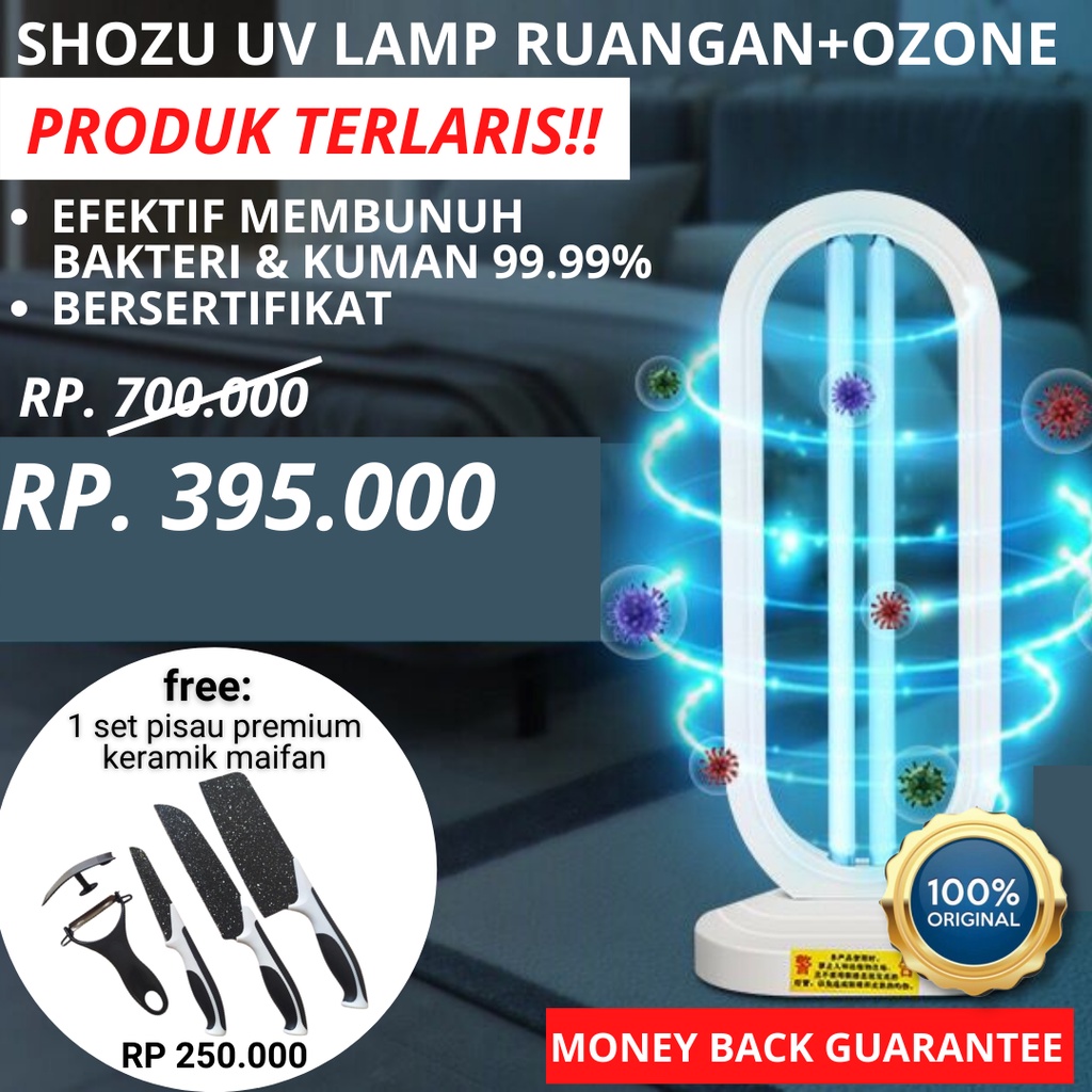 Lampu UV Sterilizer Ruangan 38W LEC UV Remote Body Kokoh Bersertifikat