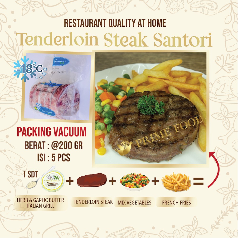

Daging Steak Tenderloin Sirloin Rib Eye santori meltik empuk Frozen MM0044