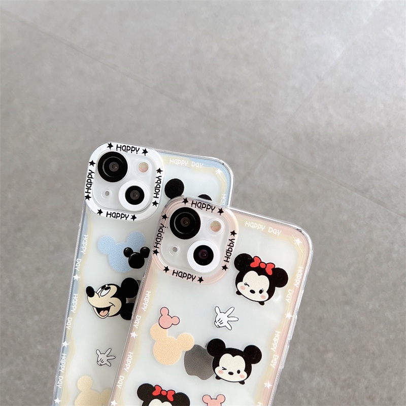 Case Pelindung Lensa Tahan Jatuh Motif Mickey Minnie Untuk iPhone 11 12 13 Pro MAX X XR XSMAX 7 8 Plus