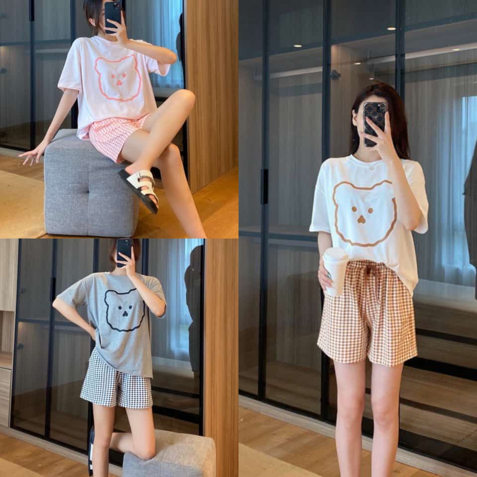 Baju Tidur set Piyama Import Teddy Bear Gemoy