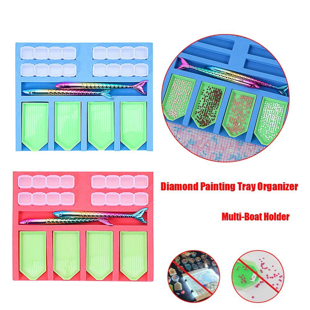 Solighter Diamond Painting Tray Holder DIY Kerajinan Bor Tanah Liat Multi-Boat Holder Diamond Painting Kits