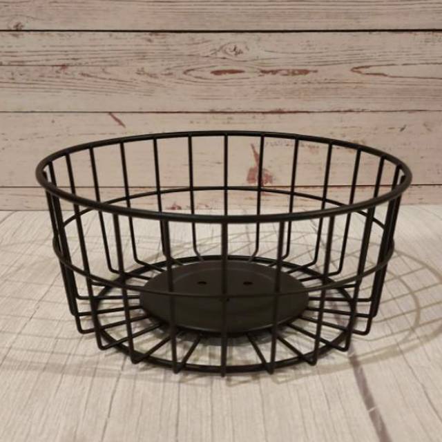 BLACK STEEL FRUIT BASKET 22 x 22 x 9 cm