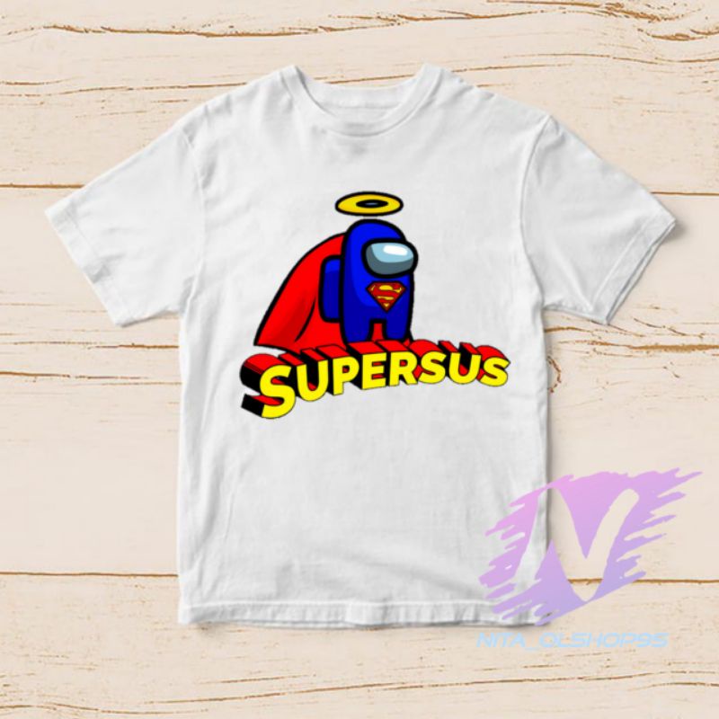 kaos anak supersus superman kaos among us