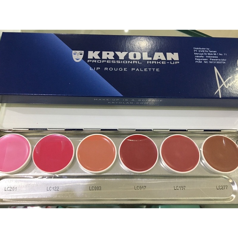 Kryolan Lip Rouge Palette 6 Warna