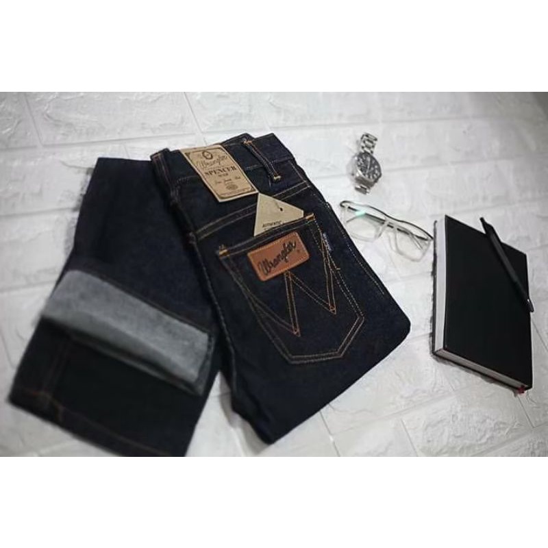 Celana Jeans Regurel Standar Original Wr3n9l3r Warna Biru Dongker Hitam Abu Coklat Biowash Wos 28-38