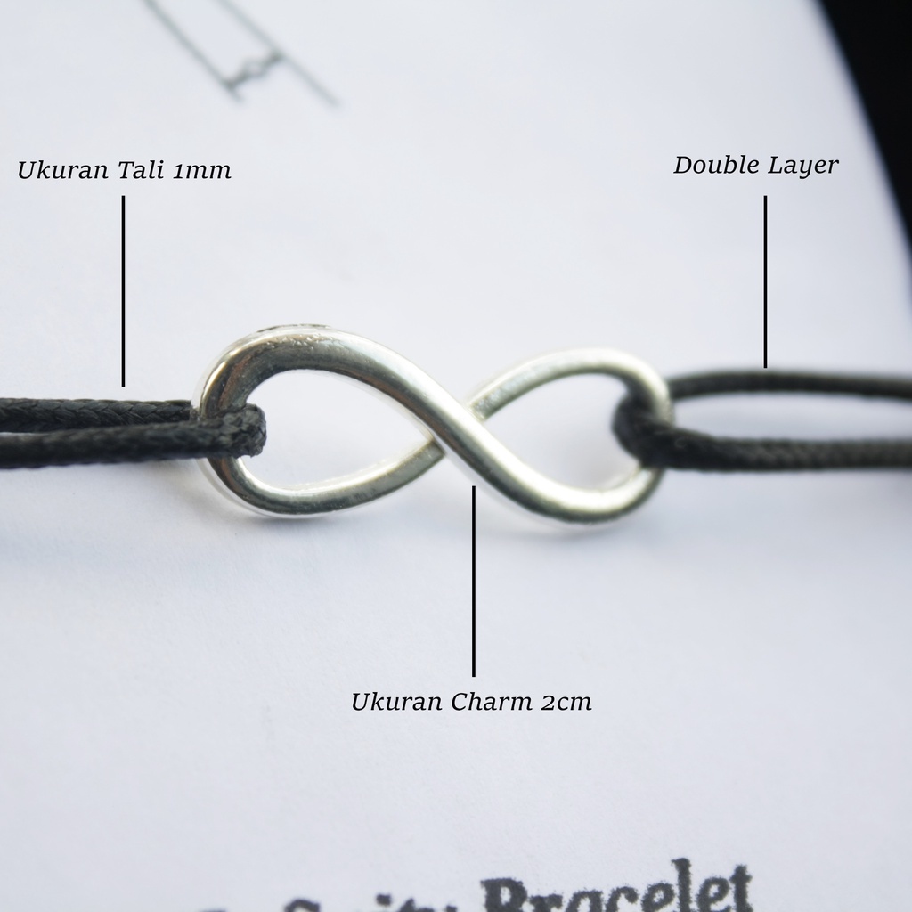Gelang Tali infinity Korea Waterproof &amp; Satin Anti Karat Couple Persahabatan For Gift