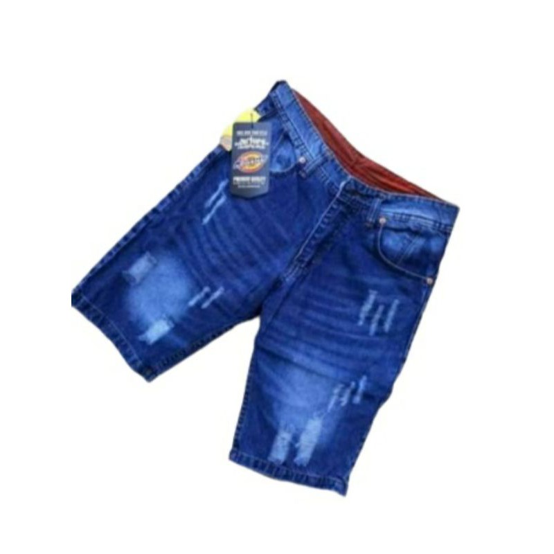CELANA PENDEK JEANS PRIA DEWASA SOBEK&quot; BAHAN DENIM